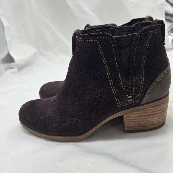 Clarks Maypearl Daisy Ankle Booties Dark Chocolate Brown Size 8 - Picture 4 of 8
